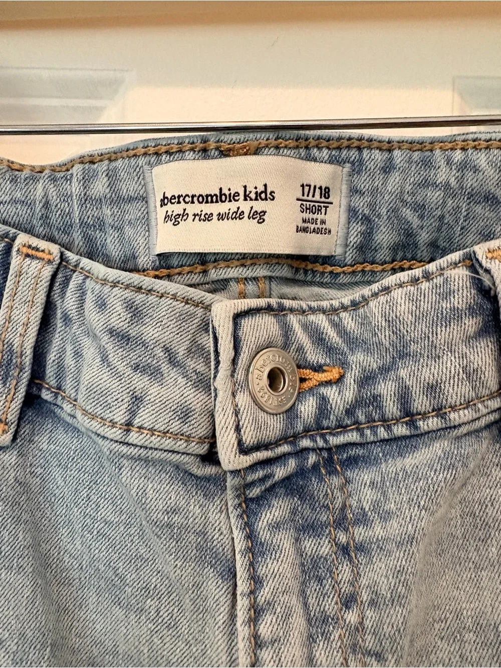 abercrombie kids Light Blue Denim Jeans with Ankle Bow Detail